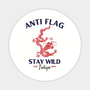 anti flag red dragon Magnet